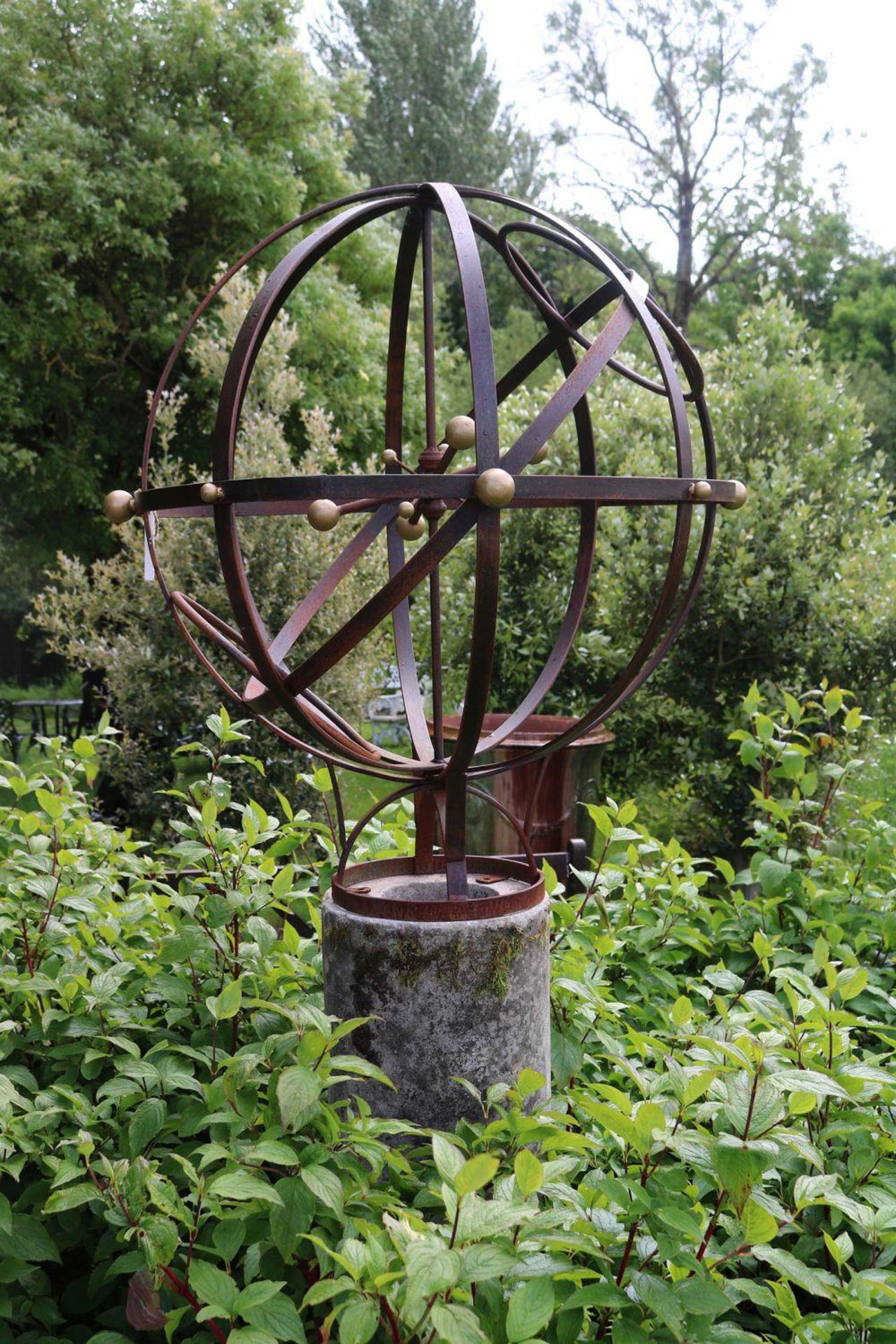 WROUGHT IRON ARMILLERY SPHERE