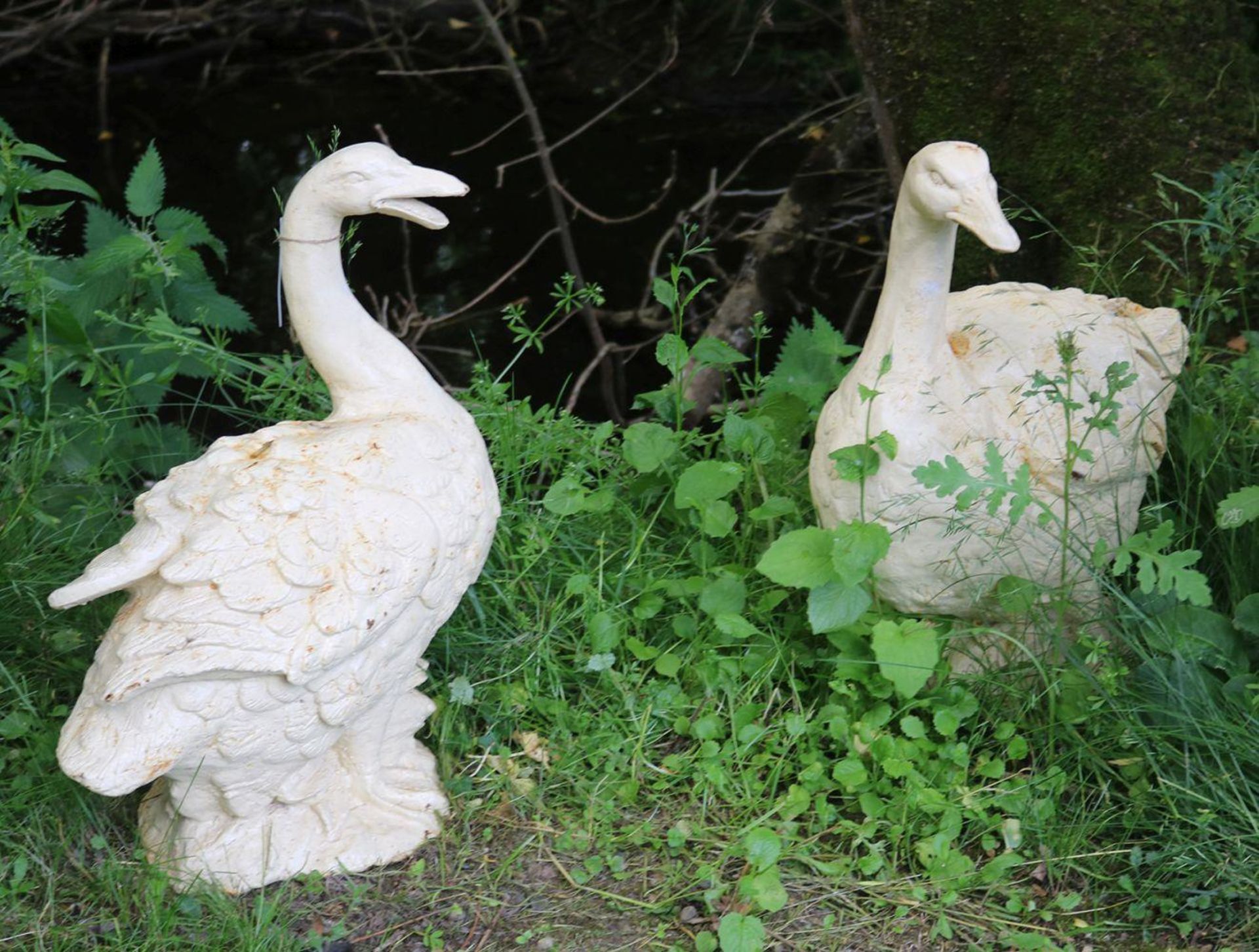 PAIR OF CAST IRON GARDEN SCULPTURES