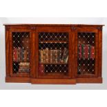 WILLIAM IV MAHOGANY BREAKFRONT BOOKCASE