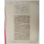 MANUSCRIPT LETTER FROM WELLINGTON