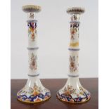 PAIR OF LARGE 19TH-CENTURY FAIENCE CANDLESTICKS