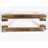 PAIR OF HEAVY EDWARDIAN BRASS DOOR HANDLES