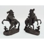 PAIR OF 19TH-CENTURY SPELTER MARLEY HORSES