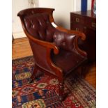 REGENCY HIDE UPHOLSTERED LIBRARY CHAIR