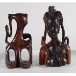 2 AFRICAN HARDWOOD SCULPTURES