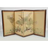 19TH-CENTURY JAPANESE FOUR-FOLD PAINTED SCREEN