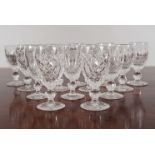 14 WATERFORD CRYSTAL STEMMED LIQUEUR GLASSES