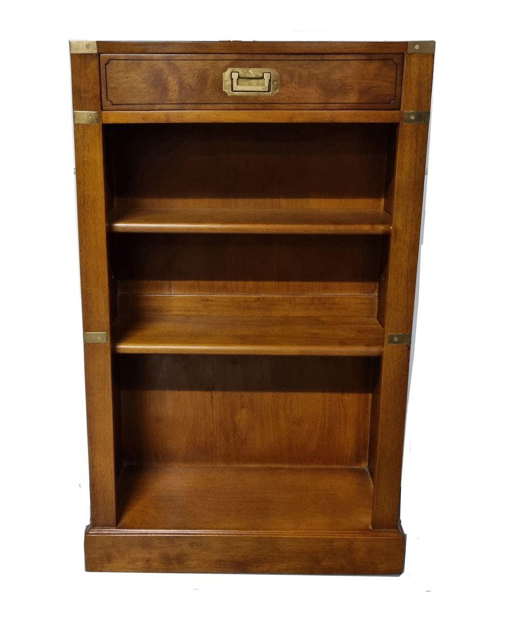 PAIR 20TH-CENTURY BRASS BOUND CAMPAIGN BOOKCASES