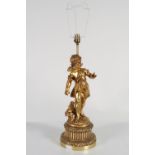 LARGE GILT FIGURAL TABLE LAMP