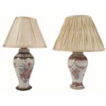 MATCHED PAIR OF SAMPSON VASE STEMMED TABLE LAMPS