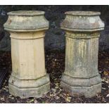 TWO OLD CHIMNEY POTS