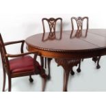 CHIPPENDALE STYLE MAHOGANY DINING SUITE