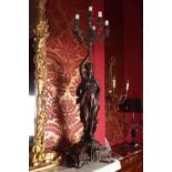 PAIR OF 19TH-CENTURY BRONZED FIGURAL CANDELABRAS