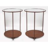 PAIR OF EDWARDIAN METAL LAMP TABLES