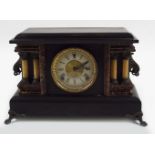 19TH-CENTURY EBONIZED MANTEL CLOCK