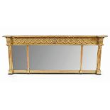 REGENCY PERIOD GILT FRAMED OVERMANTLE MIRROR