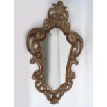 19TH-CENTURY CARVED WOOD & PARCEL-GILT MIRROR