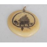 WALRUS PENDANT SCRIMSHAW