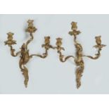 PAIR OF 19TH-CENTURY BRASS WALL APPLIQUES
