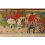 SET OF 4 19TH-CENTURY LITHOGRAPHIC HUNTING PRINTS
