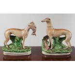 PAIR OF 19TH-CENTURY STAFFORDSHIRE WHIPPETS