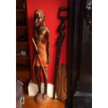 LARGE CARVED AFRICAN SCULPTURE