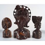 3 AFRICAN HARDWOOD SCULPTURES