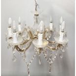 GLASS AND CRYSTAL CHANDELIER