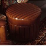ART DECO STYLE LEATHER FOOT STOOL