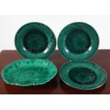 3 TUNSTALL CABBAGE LEAF PLATES