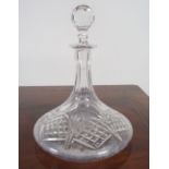 HEAVY IRISH CRYSTAL SHIP'S DECANTER