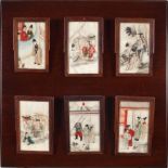SET OF 6 CHINESE QING PAINTED PANELS