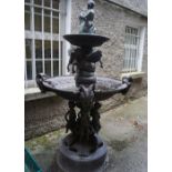 LARGE BRONZE TWO TIER FOUNTAIN