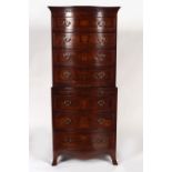 GEORGE III STYLE MAHOGANY CHEST-ON-CHEST
