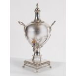 18TH-CENTURY CRESTED SILVER TEA URN
