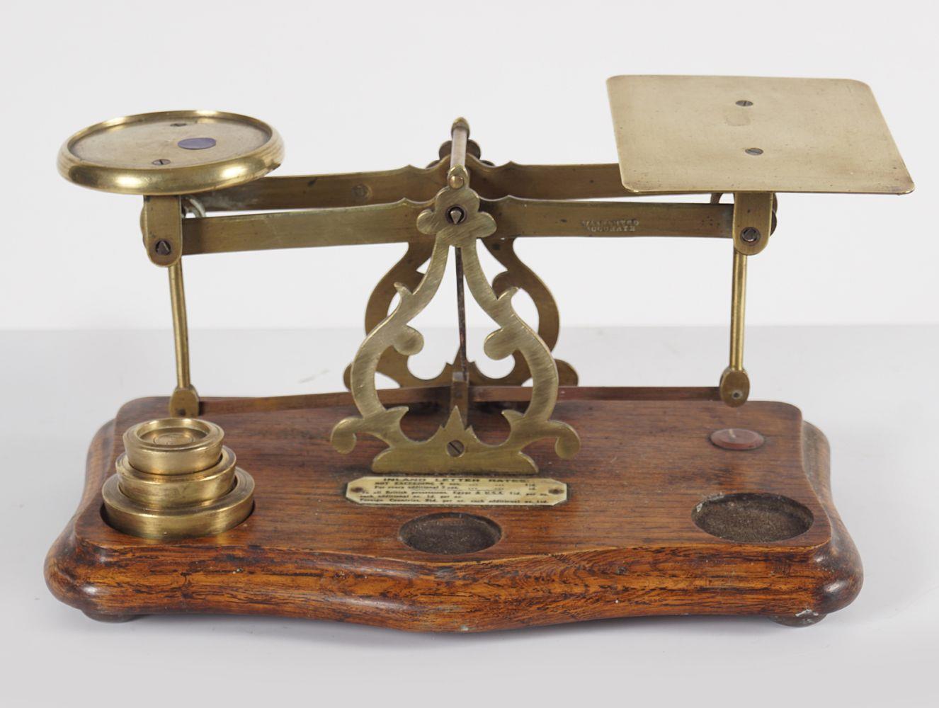 EDWARDIAN BRASS POSTAL SCALES