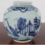 CHINESE MING BLUE AND WHITE JAR