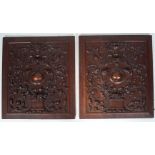 PAIR OF 19TH-CENTURY CARVED WALNUT PANELS