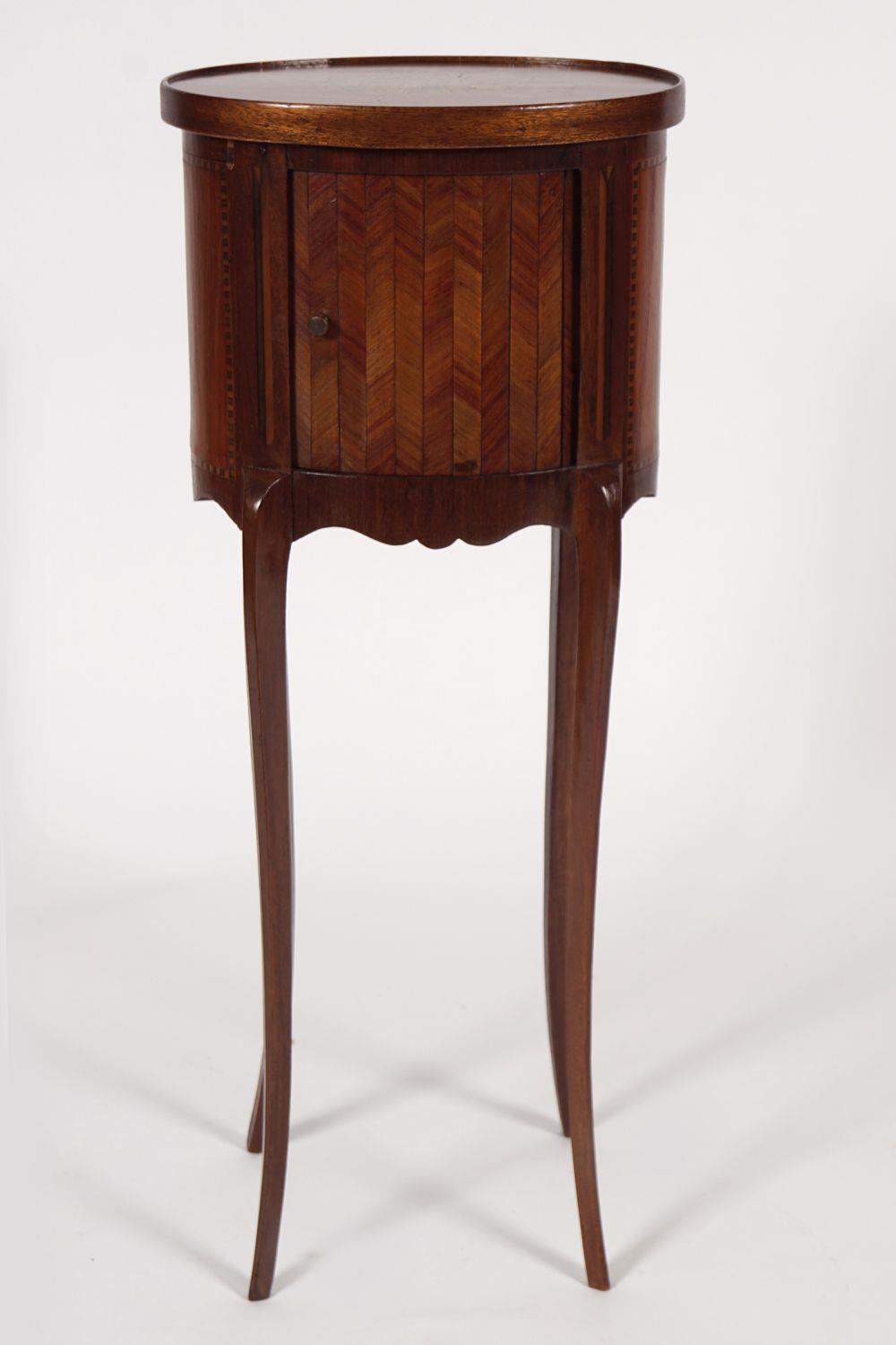 EDWARDIAN KINGWOOD AND MARQUETRY PEDESTAL