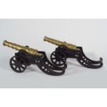 PAIR OF 19TH-CENTURY BRASS CANNONS