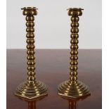 PAIR OF HEAVY 19TH BRASS CANDLESTICKS