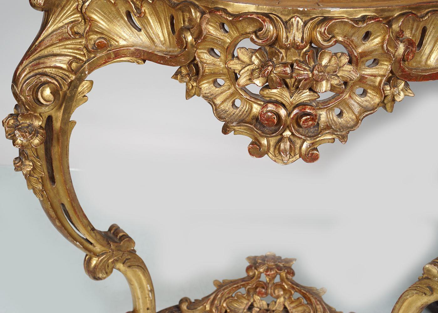 19TH-CENTURY CARVED GILTWOOD CONSOLE TABLE - Bild 5 aus 5