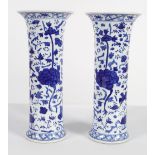 PAIR OF CHINESE QING BLUE & WHITE VASES