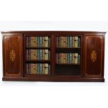 EDWARDIAN MAHOGANY AND SATINWOOD LIBRARY BOOKCASE