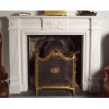 NEO-CLASSICAL WHITE MARBLE CHIMNEY PIECE