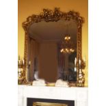 19TH-CENTURY CARVED GILTWOOD FRAMED OVERMANTLE