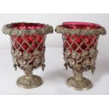 PAIR 19TH-CENTURY SILVER PLATED WINE COOLERS