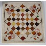 19TH-CENTURY PIETRA DURA & MARBLE CHESS BOARD