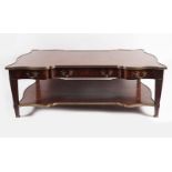 BRASS MOUNTED KINGWOOD & PARQUETRY COFFEE TABLE