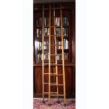 PAIR 19TH-CENTURY BAMBOO LIBRARY LADDERS